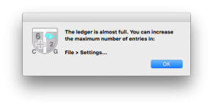 Ledger nearly full